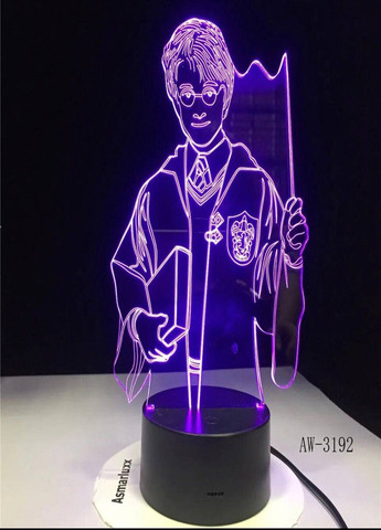 -лампа Гарри Потер, светильник или ночник, 7 цветов, 4 режима и пульт 3D (278260737)