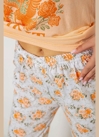 Персикова всесезон жіноча піжама з принтом Fashion