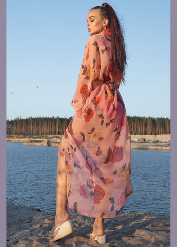 Длинная туника из принтованного шифона. Розовая Seventeen (340108389)