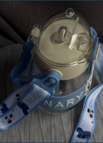 Дитяча пляшка для води HP-14-37BL з трубочкою та ручкою 580 мл Блакитний Yiwu (341302946)