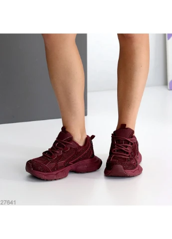 Кроссовки Solomia No Brand бордовые демисезоны (399890984)
