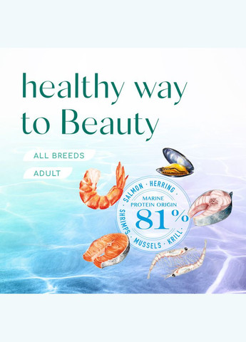 Beauty Podium Shiny Coat & Dental Care Сухий корм з морепродуктами для дорослих собак усіх порід, 4 кг Optimeal (278308914)