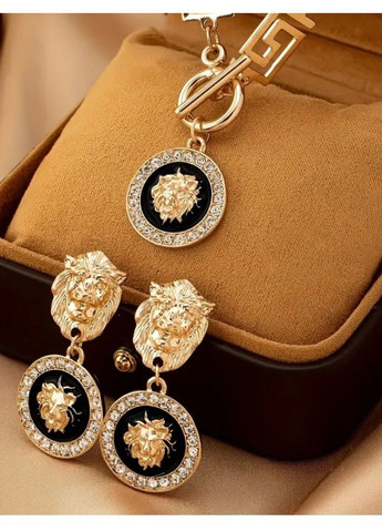 Комплект украшений колье и серьги львы, греческий орнамент, 1434 No Brand (361384977)
