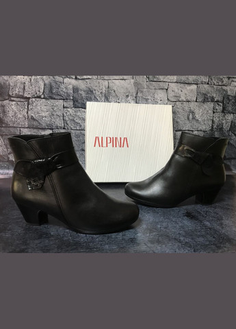Зимние, женские кожаные зимние ботинки с h полнотой. казаки Alpina