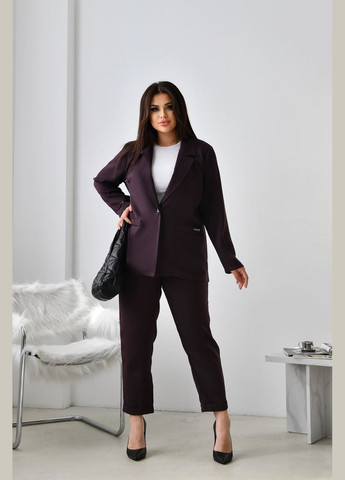 Жіночий костюм брюки та піджак колір шоколад р.56/58 452856 New Trend (285711585)
