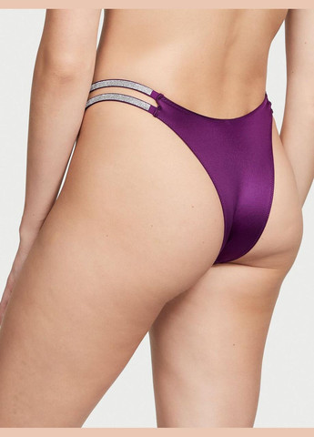 Фиолетовый демисезонный комплект (лиф+трусики бразилиана) со стразами double shine strap 70b/xs фиолетовый Victoria's Secret