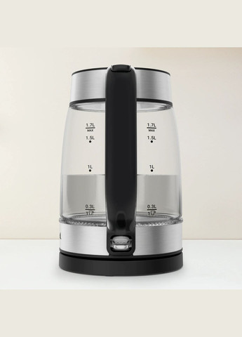 Электрочайник Glass Kettle 1.7л, стекло, с подсветкой, черно-серебряный Tefal (317558283)