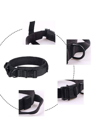 Тактичний нашийник з повідком для собак із металевою пряжкою No Brand (362136196)