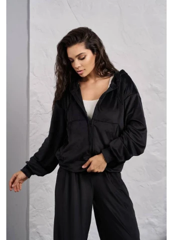 Жіночий велюровий костюм на змiйцi чорного кольору 35512 Fashion (382252206)
