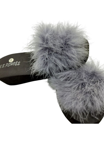 Фиолетовые шлепанцы шлепки страусиный перьями пухом No Brand