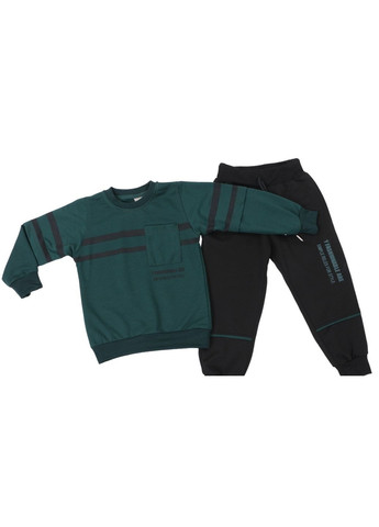 Зелений дитячий костюм, зелено-чорний, на 5,6 років Kids