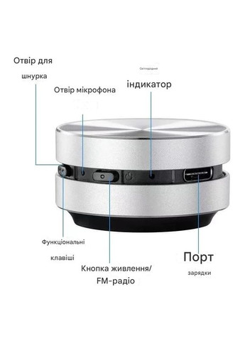 Портативна бездротова віброколонка Dura Mobi Humbird Silver. ORIGINAL (322197400)