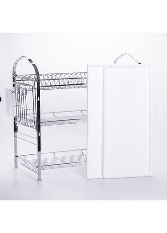 Сушарка кухонна з хромованої сталі трирівнева з піддонами і тримачами HP-46-12 Yiwu (371787437)