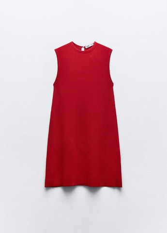 Червона повсякденний сукня Zara однотонна