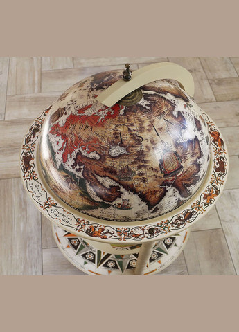 Глобус бар підлоговий Карта світу слонова кістка сфера 45 см (45001W) Гранд Презент (279624844)