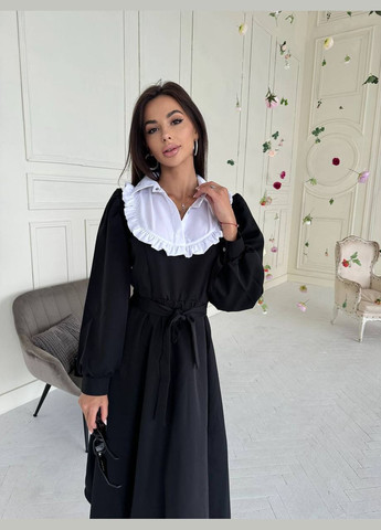 Черное повседневный, праздничный, вечернее платье клеш Garna однотонное