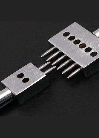 Набір крокових пробійників круглих крокові просічки вилковий рядкові пробійники для шкіри 2+4+6 зубів, крок 4мм, набір 3 штуки Parkside (327368340)