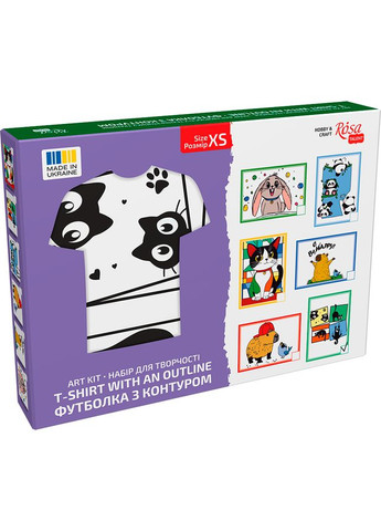 Набор футболка-раскраска Black Cats хлопок 100% размер XS Rosa Talent (362660791)
