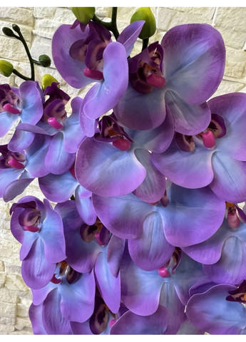 Вазон штучної орхідеї з латексу фіолетового кольору на дві гілки 60 см. Пластмакс (372837894)