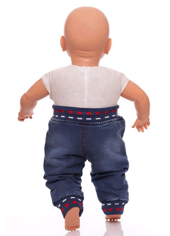 Джинси на траві для хлопчика з ведмедиком сині 86 см (30033) BABYKROHA (323469259)