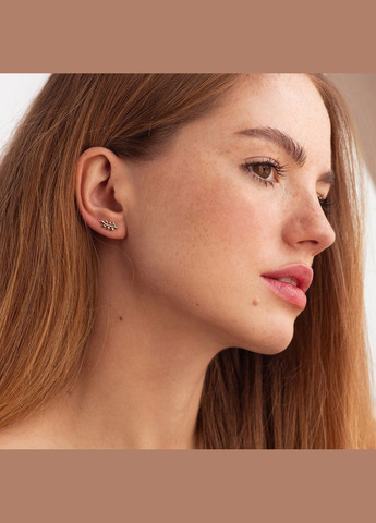 Серьги - пусеты Веточки в красном золоте с06925 Oniks (293820207)