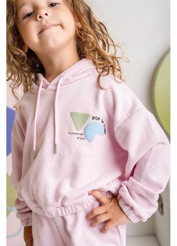 Укорочений світшот для дівчинки з капюшоном, колір рожевий, вік 3-4 роки, зріст 104 см Zeyland (371919995)