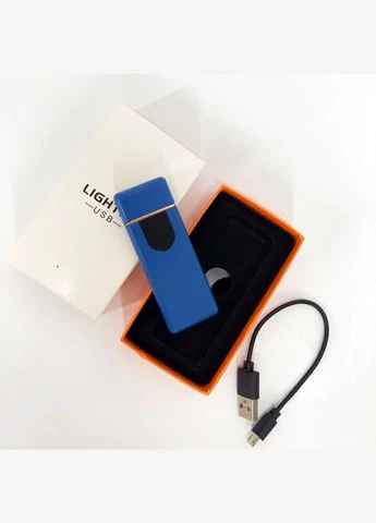 Электрозажигалка USB ZGP ABS, сенсорная зажигалка электрическая спиральная. Цвет: синий No Brand (385298741)