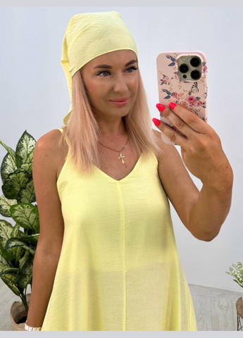 Жовтий сукня з хусткою Garna однотонна