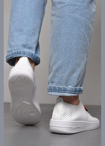 Мокасини жіночі білого кольору на шнурівці Let's Shop (279724111)