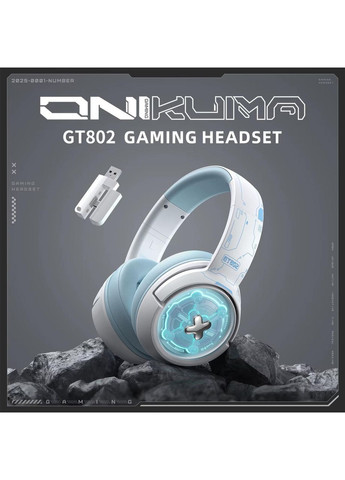 Беспроводные игровые наушники GT802 с 2.4G адаптером + Bluetooth, встроенным микрофоном и LED-подсветкой Onikuma (366546881)