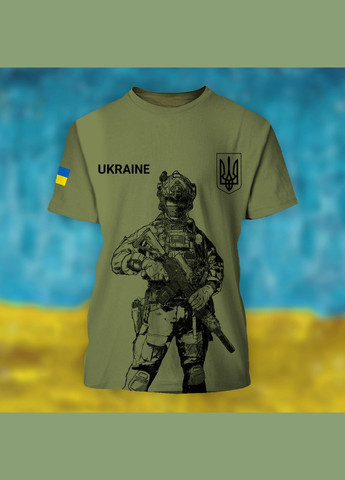 Хаки (оливковая) мужская футболка солдат Яскраво