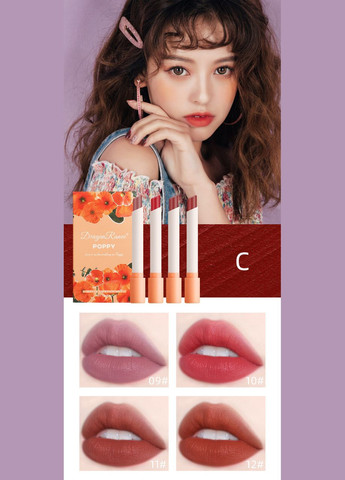 Набор помад Poppy Matte Lipstick Set 4 шт Dragon Ranee (314933532)