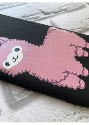 Матовий чорний чохол на Xiaomi Redmi 13C / Poco C65 Лама рожева (принт 100) Creative (355388881)