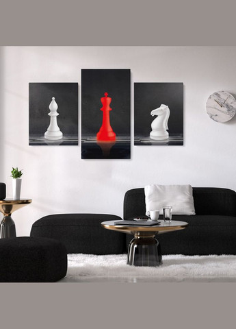 Модульная картина из трех частей 96x60 см Шахматы (MK322026) Malevich Store (333338840)