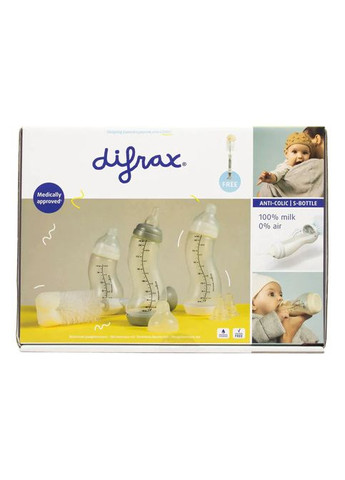 Стартовий набір для годування : 3 пляшечки, 2 соски, щіточка () Difrax 601 (335030145)