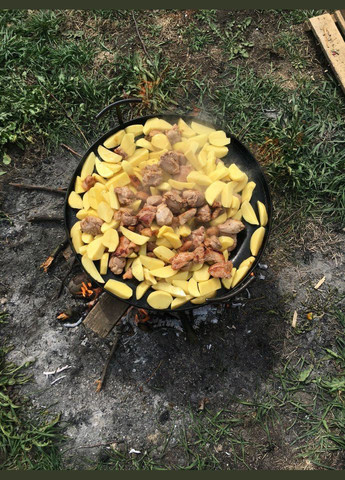 Сковорода из диска бороны 50см с крышкой со съемными ручками No Brand (347311669)