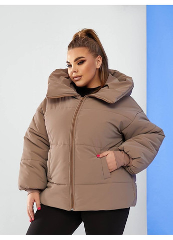 Бежева зимня куртка жіноча зимова оверсайз Style Point