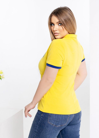 Желтая летняя женская футболка поло с коротким рукавом No Brand