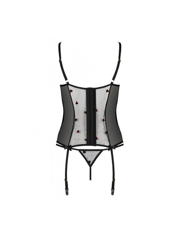 Корсет с подвязками, стринги LOVELIA CORSET S/M, black Passion (369952021)