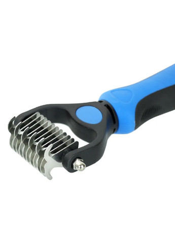 Гребінець дешедер колтуноріз з лезами з нержавіючої сталі для тварин кішок собак гризунів 6,7 см (481114-Prob) Синій Unbranded (353827829)