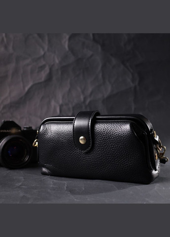 Клатч Женский из натуральной кожи 22427 Черный Vintage (302008729)