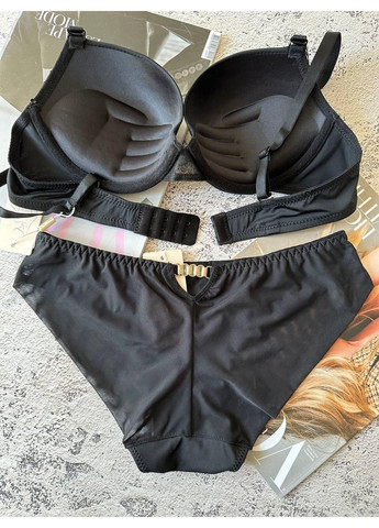 Чорний жіноча нижня білизна комплект чорний бюстгальтер і трусики Weiyesi