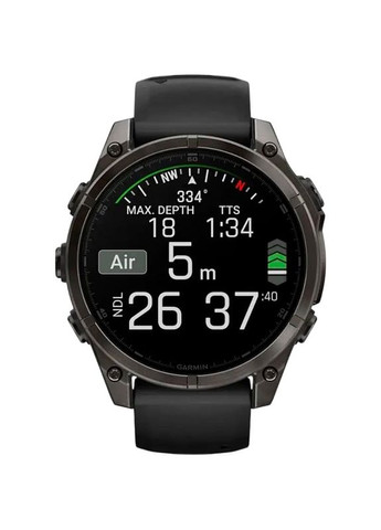 Смарт-годинник Fenix 8 Amoled 47mm Sapphire Carbon Grey DLC Titanium with Black/Pebble Grey Silicone Band (010-02904-21) Garmin (324021812)