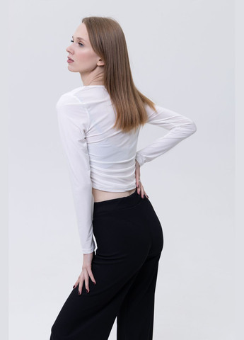 Молочная демисезонная женская блуза с длинным рукавом цвет молочный цб-00233762 TILLE