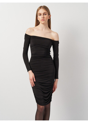 Черное коктейльное платье Missguided однотонное