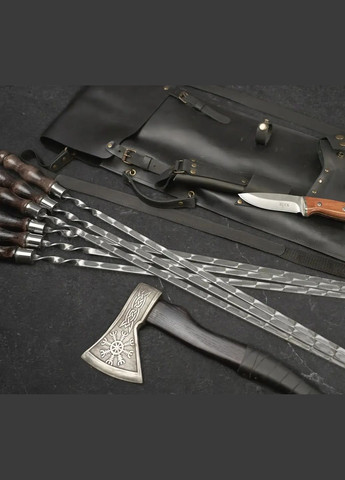 Подарочный набор шампуров в колчане "Вожак" 8 предметов | Нержавеющая сталь Handmade LC-029 (347291582)