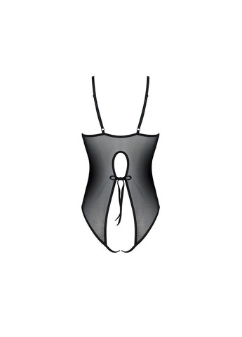 Напівпрозоре боді — Ursula Body Black, з ажурним декором та відкритою промежиною Passion (334305578)