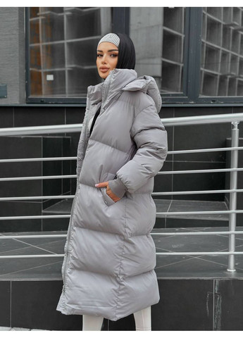 Серый демисезонный Пуховик Style Point