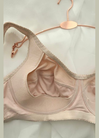 Бежевый бюстгальтер женский No Brand без косточек хлопок, эластан