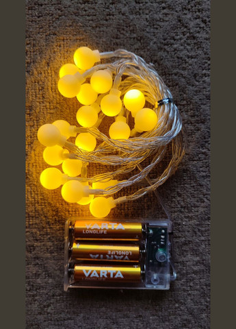 Гірлянда Ретро лампи 20 LED 3 м на батарейках АА 3 шт No Brand (302243018)